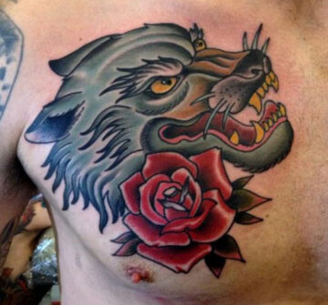 Волк и цветок розы