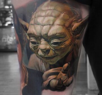 Реалистичная татуировка Мастера Йода