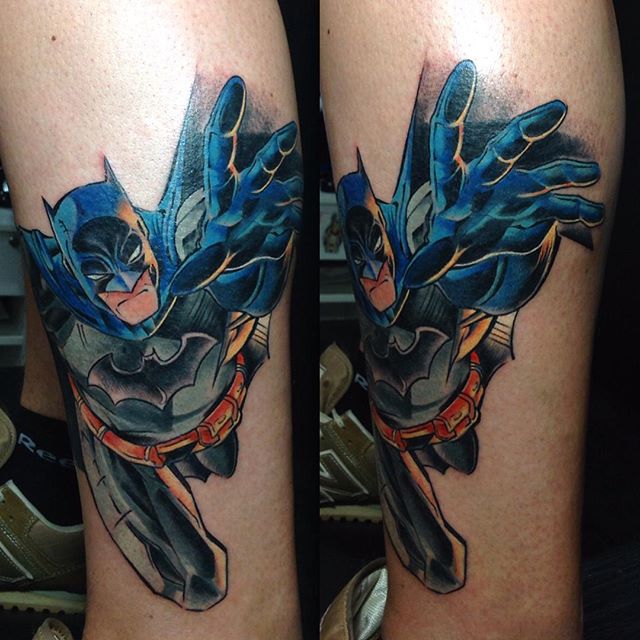 Татуировка Бэтмен на ноге