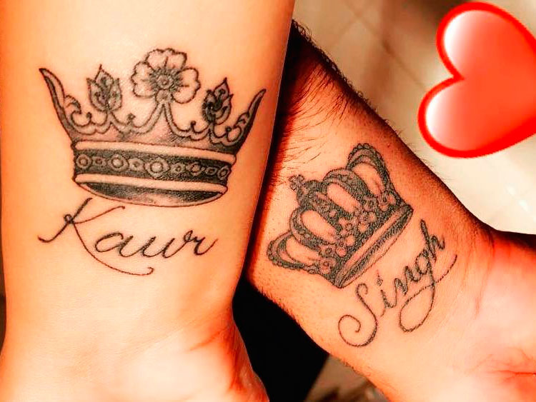 Татуировки короны для двоих влюбленных