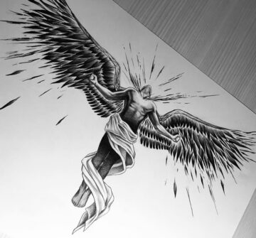 Ангел с крыльями, эскиз