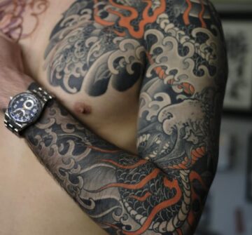 Японский рукав и грудь, мужская тату