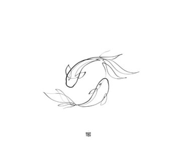 Эскиз тату рыба в стиле минимализм