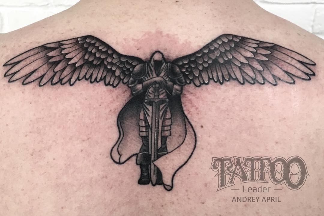 Татуировка ангел с мечом (77 фото)