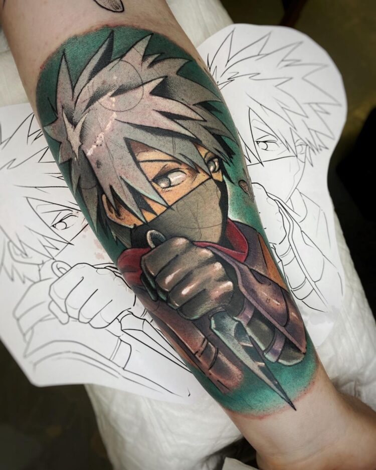 Kid Kakashi, тату на предплечье