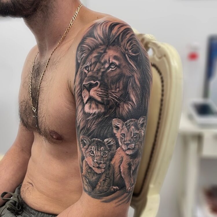 Тату лев ( фото) - значение татуировки, эскизы 